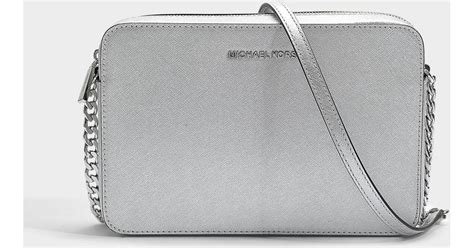 michael kors crossbody silver chain|silver crossbody bag.